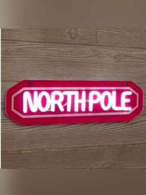 North Pole 16"x4" LED Neon Sign-NIB